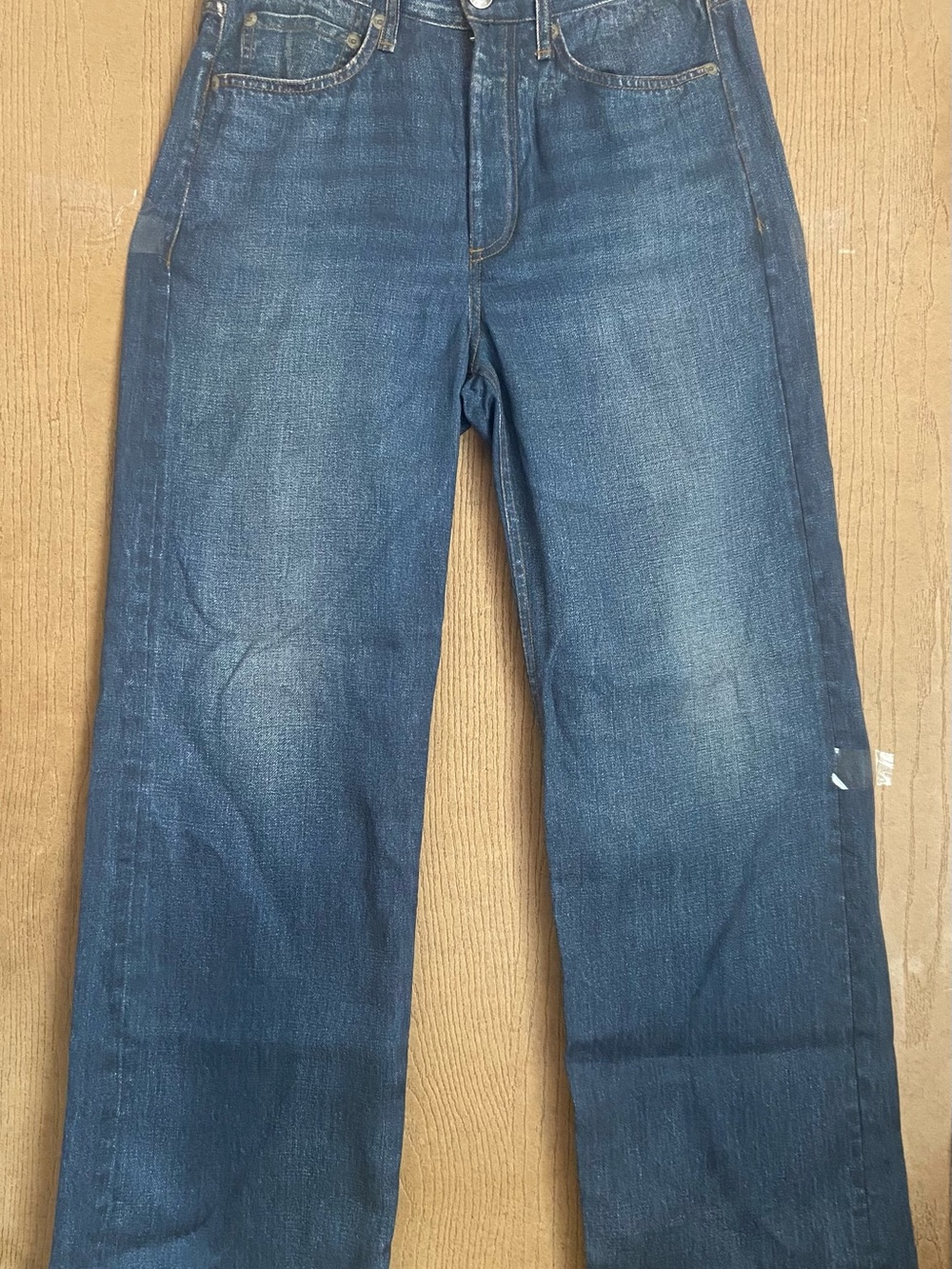 rag & bone Dark Blue Wide-Leg Flare Jeans